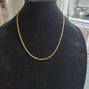 Italian 10K Solid Gold Figaro Chain Necklace